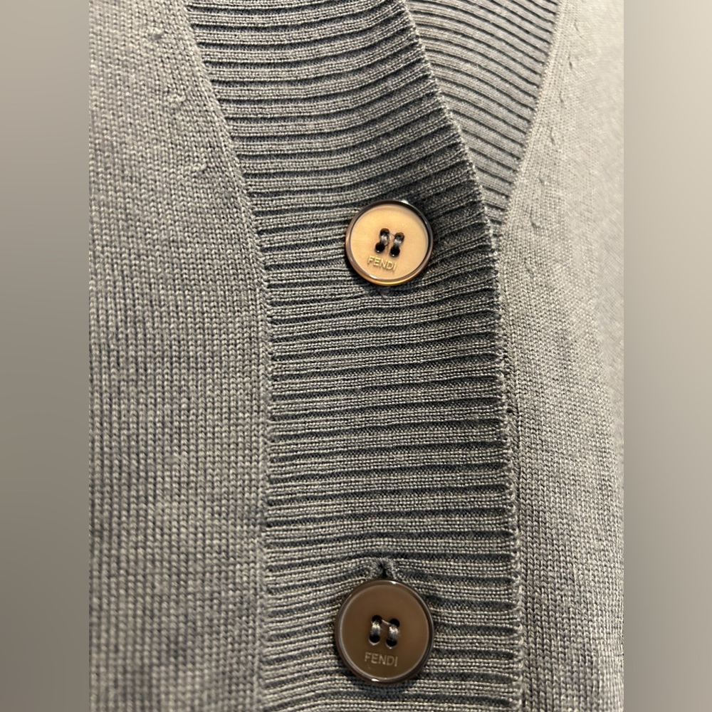 FENDI ~ 100% wool button up cardigan - Picture 4 of 10